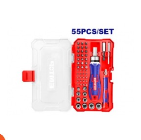 طقم مفك سيستيم 55 قطعة علبة بلاستيك صيني ماركة EMTOP