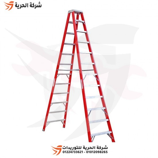 Double fiberglass ladder, 3.45 meters, 12 steps, Turkish GAGSAN