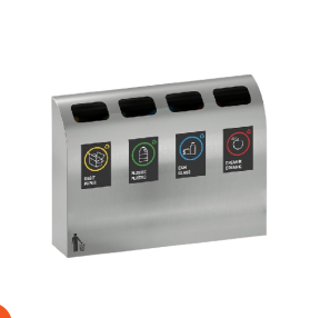 وحدة إعادة تدوير 3 صناديق (بلاستيك- زجاج - ورق - مواد عضوية) استانلس بالكامل تركي ماركة KENWAY موديل SRP-117-4