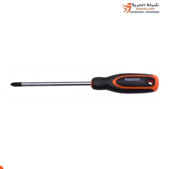 Solid screwdriver, 2 colors, 2 * 125 mm, HARDEN brand fiber handle