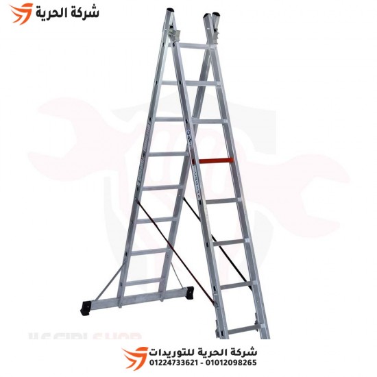 Multi-use two-link ladder, height 4.12 meters, 8 steps, Turkish GAGSAN