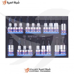 طقم لقم آلن كي مسدس + مشرشر طويل 1/2 بوصة 9 قطع KINGTONY تايواني