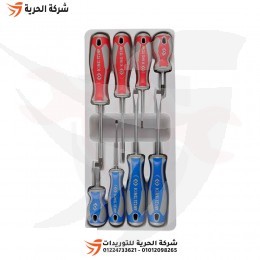 طقم مفكات سن فديا 8 قطع علبة صاج KINGTONY تايواني