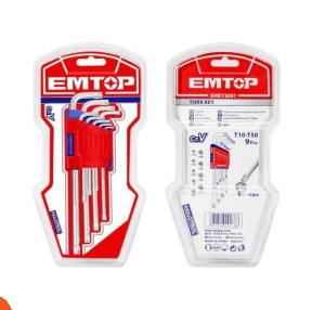 طقم مفتاح الن كيه نجمة 9 قطع صيني ماركة EMTOP