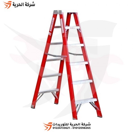Double fiberglass ladder, 1.70 meters, 6 steps, Turkish GAGSAN