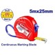 5 meter measuring meter, 25 mm Chinese plastic body, EMTOP brand