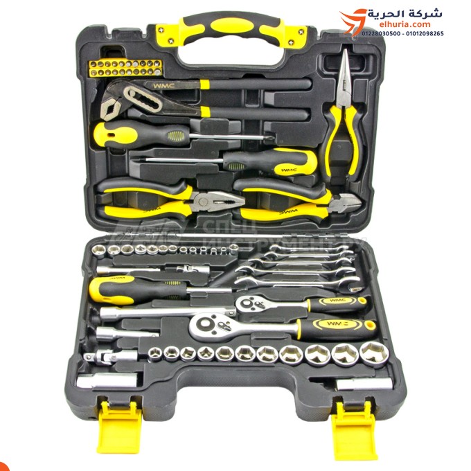 Sac à outils + jeu de forets 65 pièces WMC TOOLS – la solution idéale pour les amateurs et les professionnels pour les travaux de réparation à domicile et en atelier