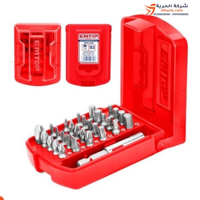 Drill bit set, 30 pieces, Chinese plastic box, EMTOP brand