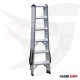 Double ladder, 1.50 meter wide staircase, 6 steps, Turkish GAGSAN