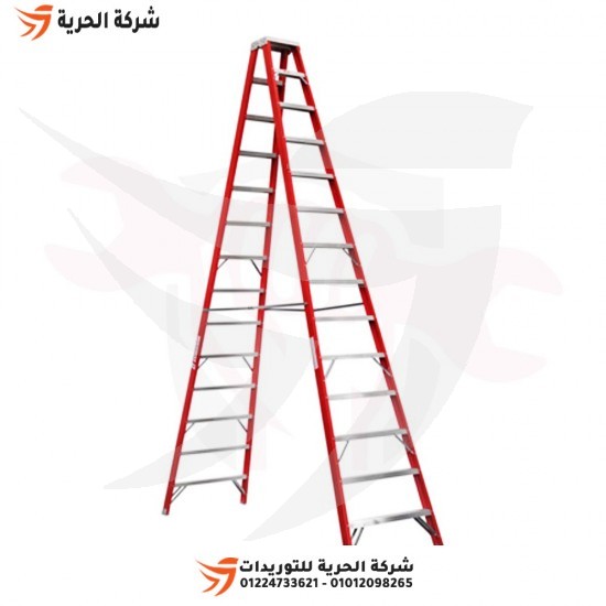 Double fiberglass ladder, 4.00 meters, 14 steps, Turkish GAGSAN
