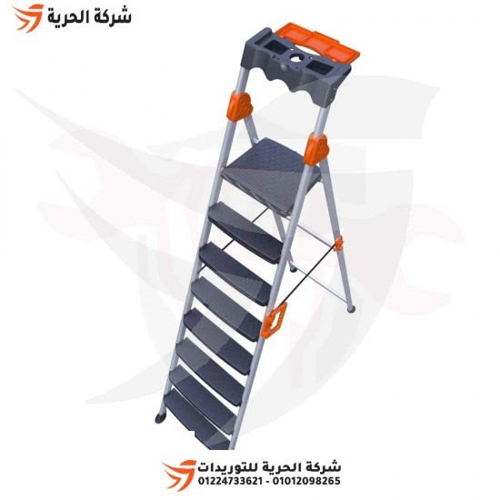 Double ladder with standing platform 2.20 m 7 step EUROSTEP