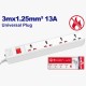 Electricity strip, 4 eyes, 13 amp, Chinese brand EMTOP