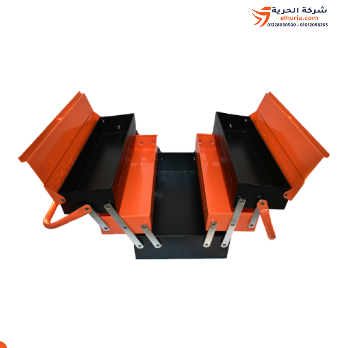 🧰 صندوق عدة 5 أقسام قابل للطي مقاس 360×220×220 مم خدمة شاقة صيني ماركة FIXMAN 🛠️🔥