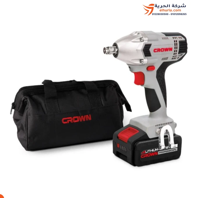 Drill for removing and connecting a 1/2-inch battery, 18V, 4A, 280N/m, CROWN brand lithium battery