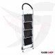 Double ladder, wide rubber staircase and standing platform, 1.57 meters, 4 steps, Turkish GAGSAN