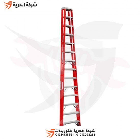 Double fiberglass ladder, 4.00 meters, 14 steps, Turkish GAGSAN