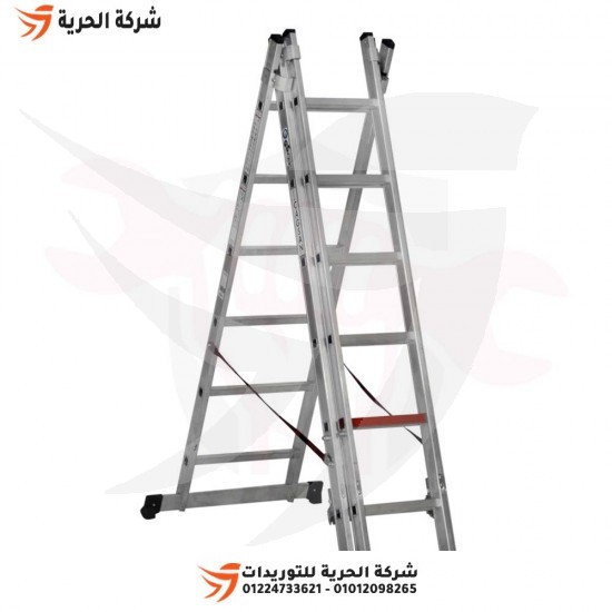 Multi-use three-link ladder, height 4.12 meters, 6 steps, Turkish GAGSAN