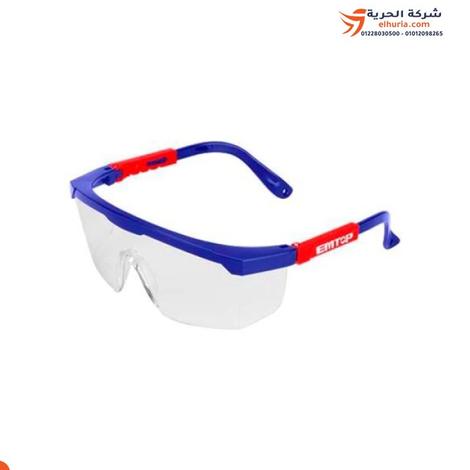 Anti-fouling protection glasses, transparent, Chinese colored frame, EMTOP brand